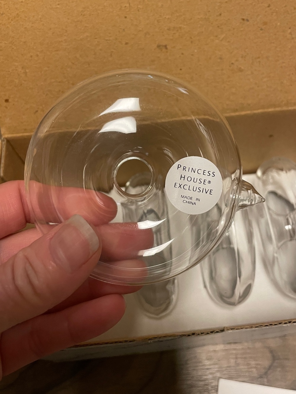 Vintage Princess House Clear Set of 4 Crystal Floating Flower Rings - New in Box